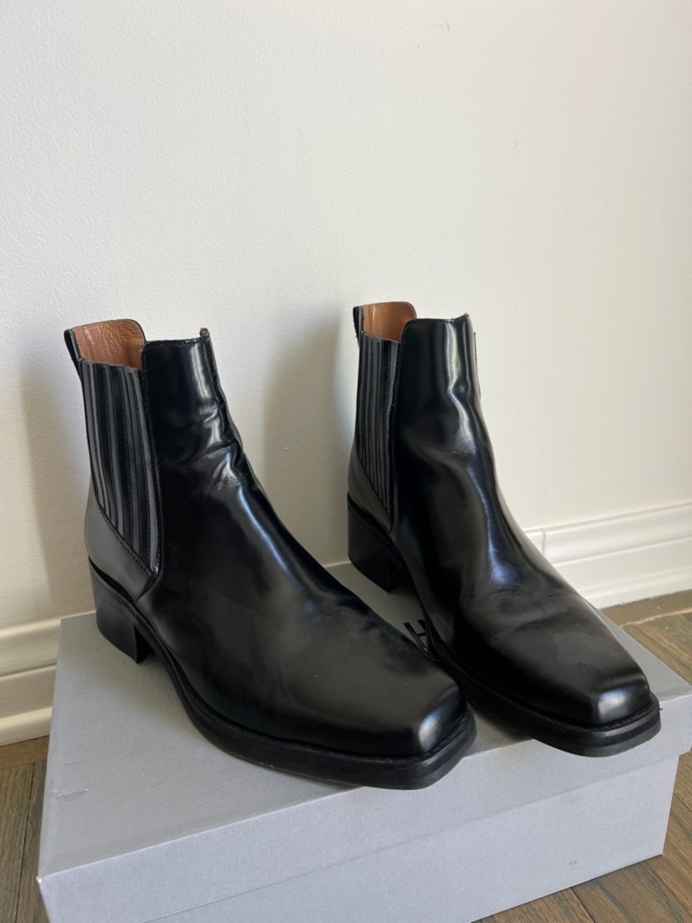 Classic Black Leather Chelsea Ankle Boots